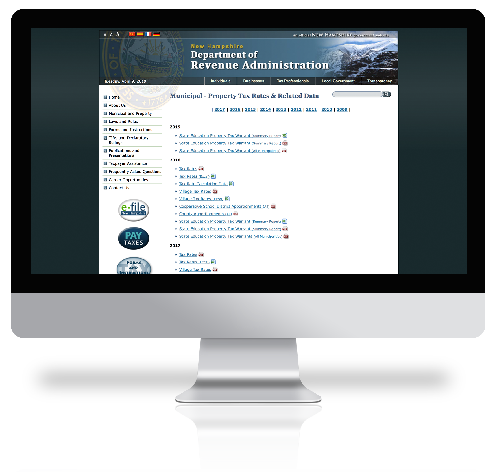 New Hampshire Municipal – Property Tax Rates